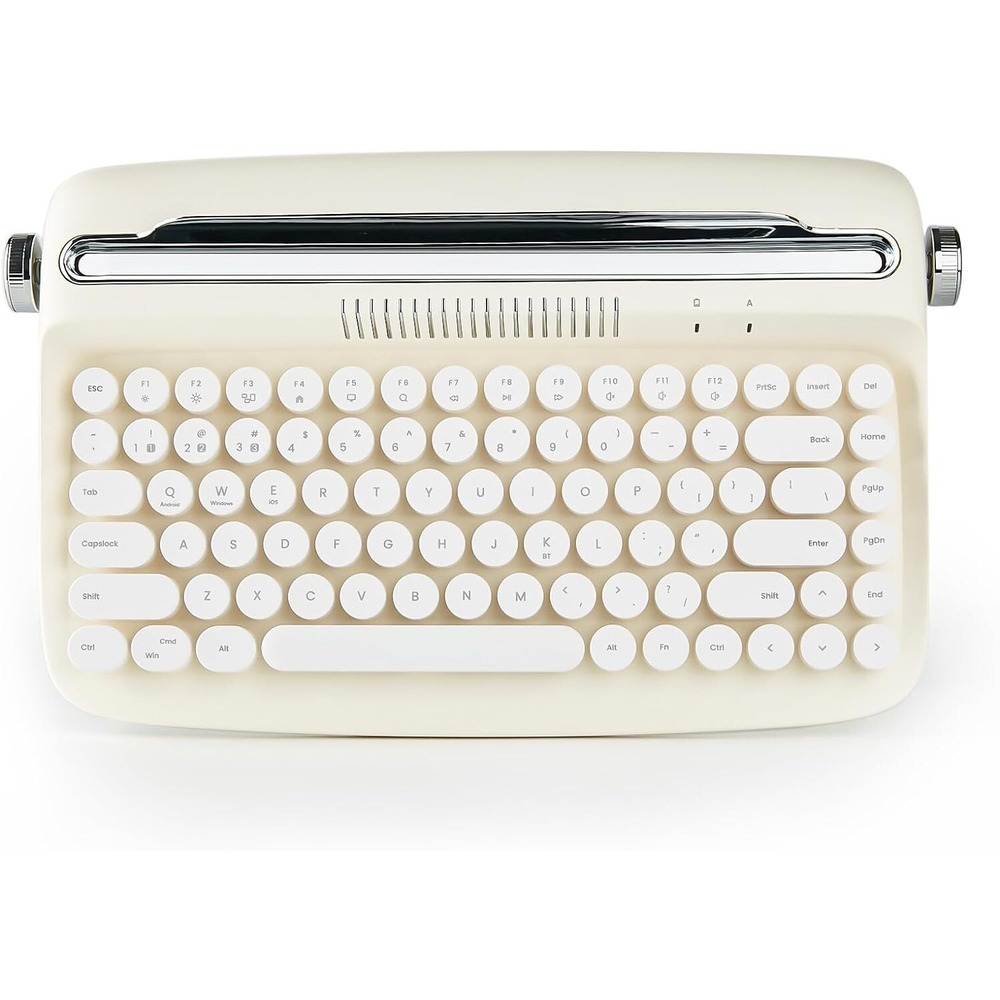 YUNZII ACTTO‎ B303 Bluetooth Retro Typewriter Keyboard Ivory Butter